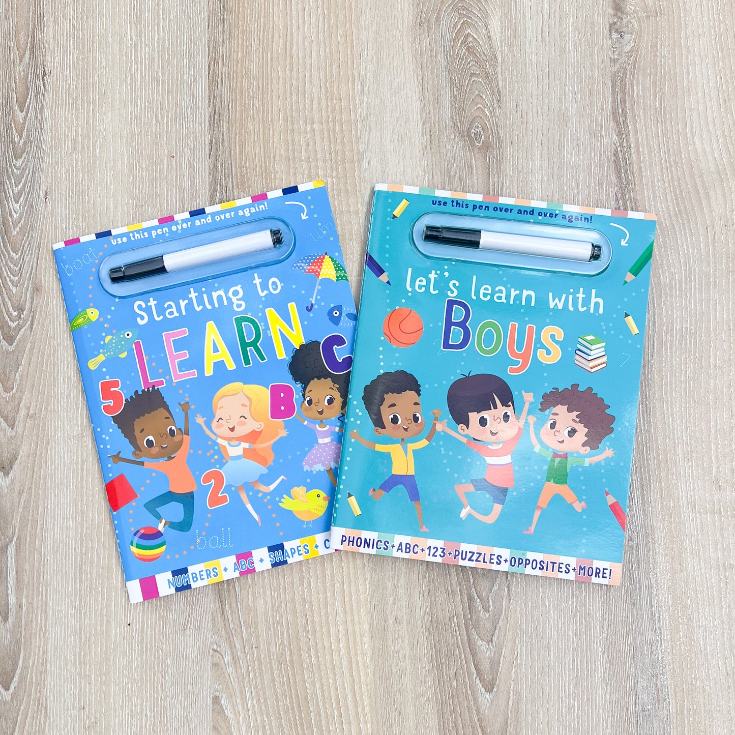 Let’s Learn toddler activity books (Wipe Clean- reusable)