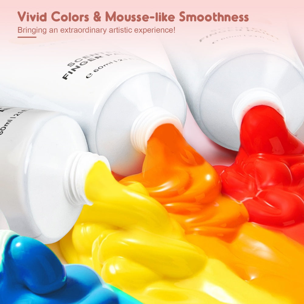Scented Finger Paint Set - 12 Colours for Kids Art & Sensory Play