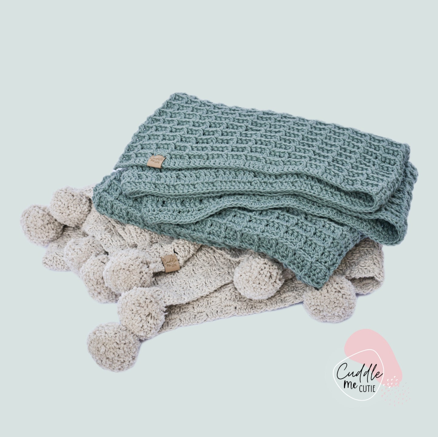 Cotton Pom Pom Baby Blanket