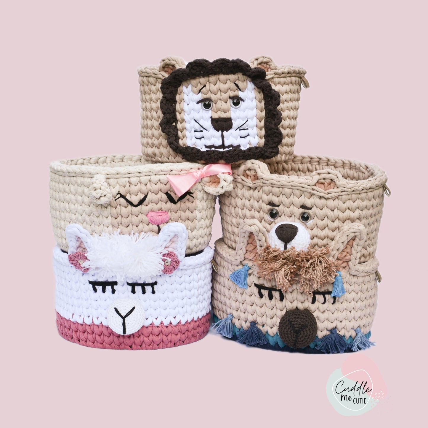 Crochet Boy Llama Basket