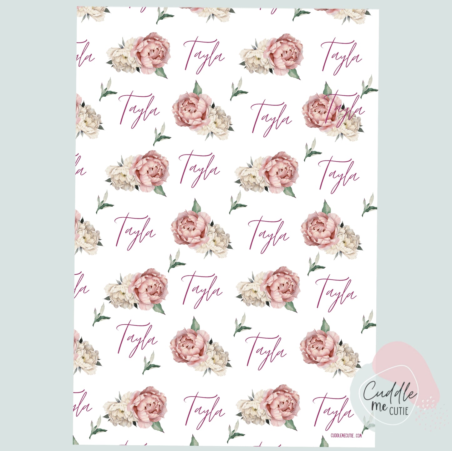 Peony Fleece Name Blanket