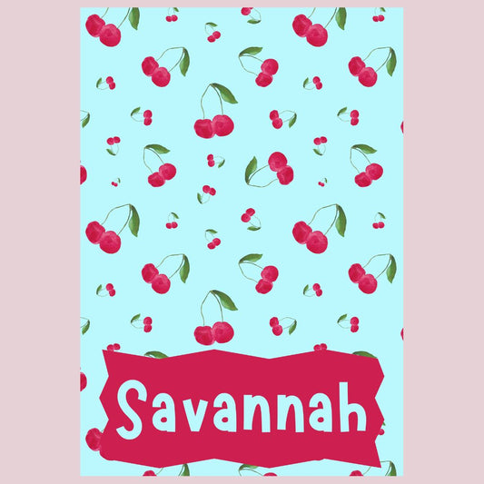 Red Cherries name blanket