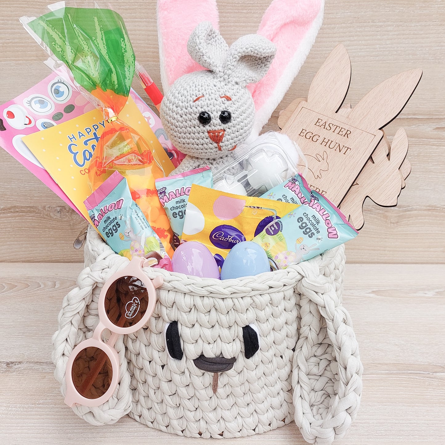 Deluxe Crochet Bunny Basket