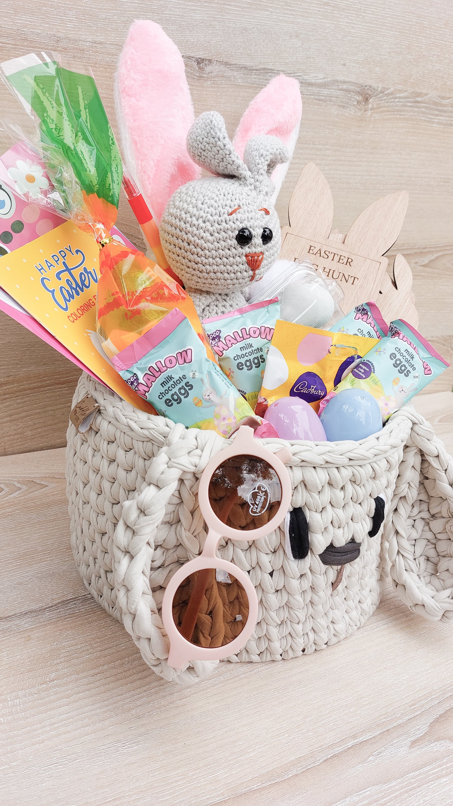 Deluxe Crochet Bunny Basket