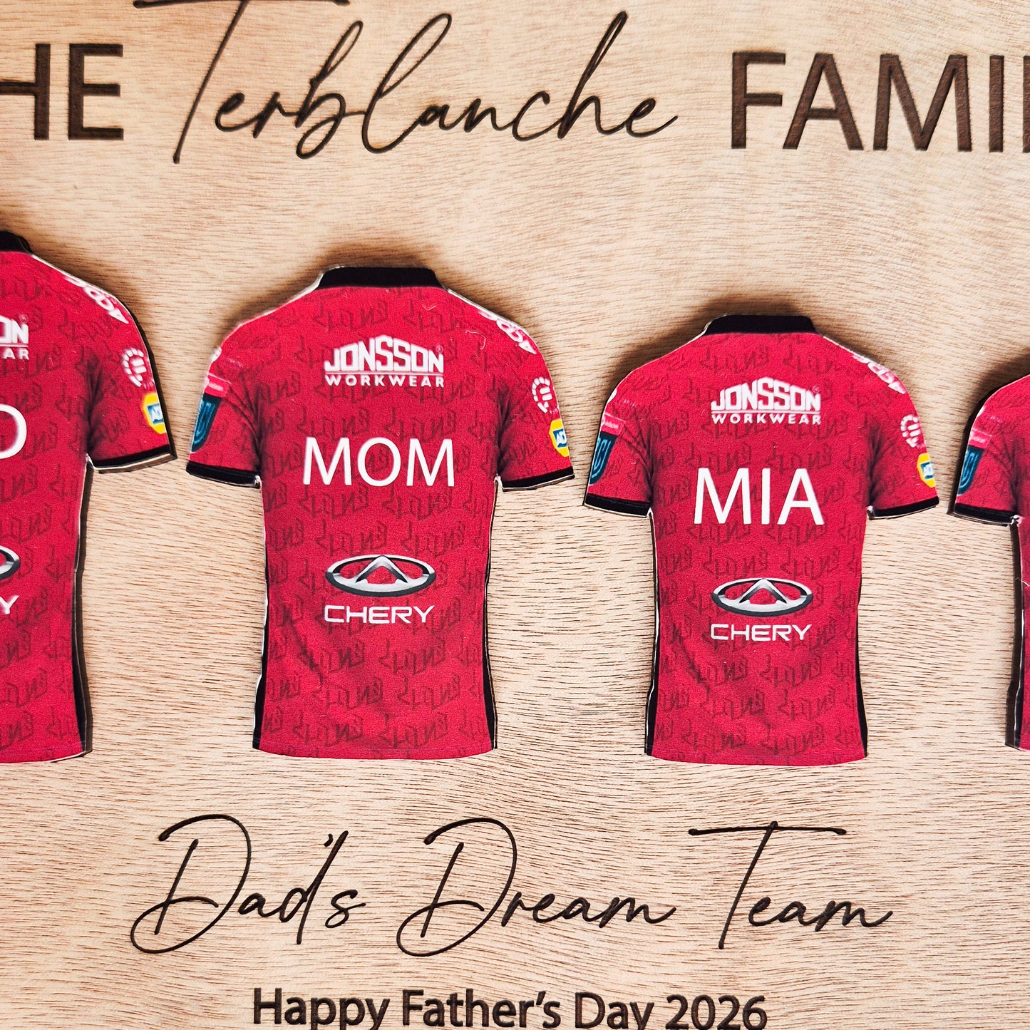 Dad’s dream team plaque