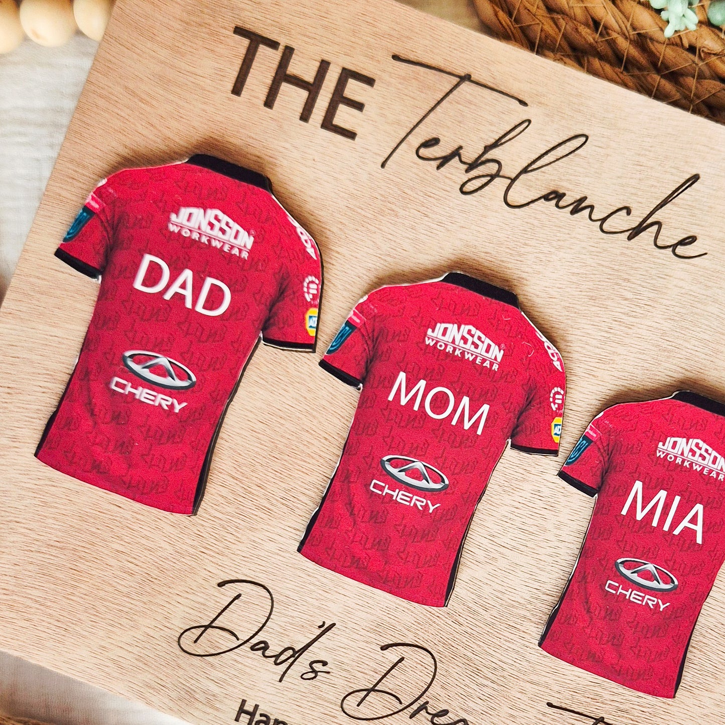 Dad’s dream team plaque