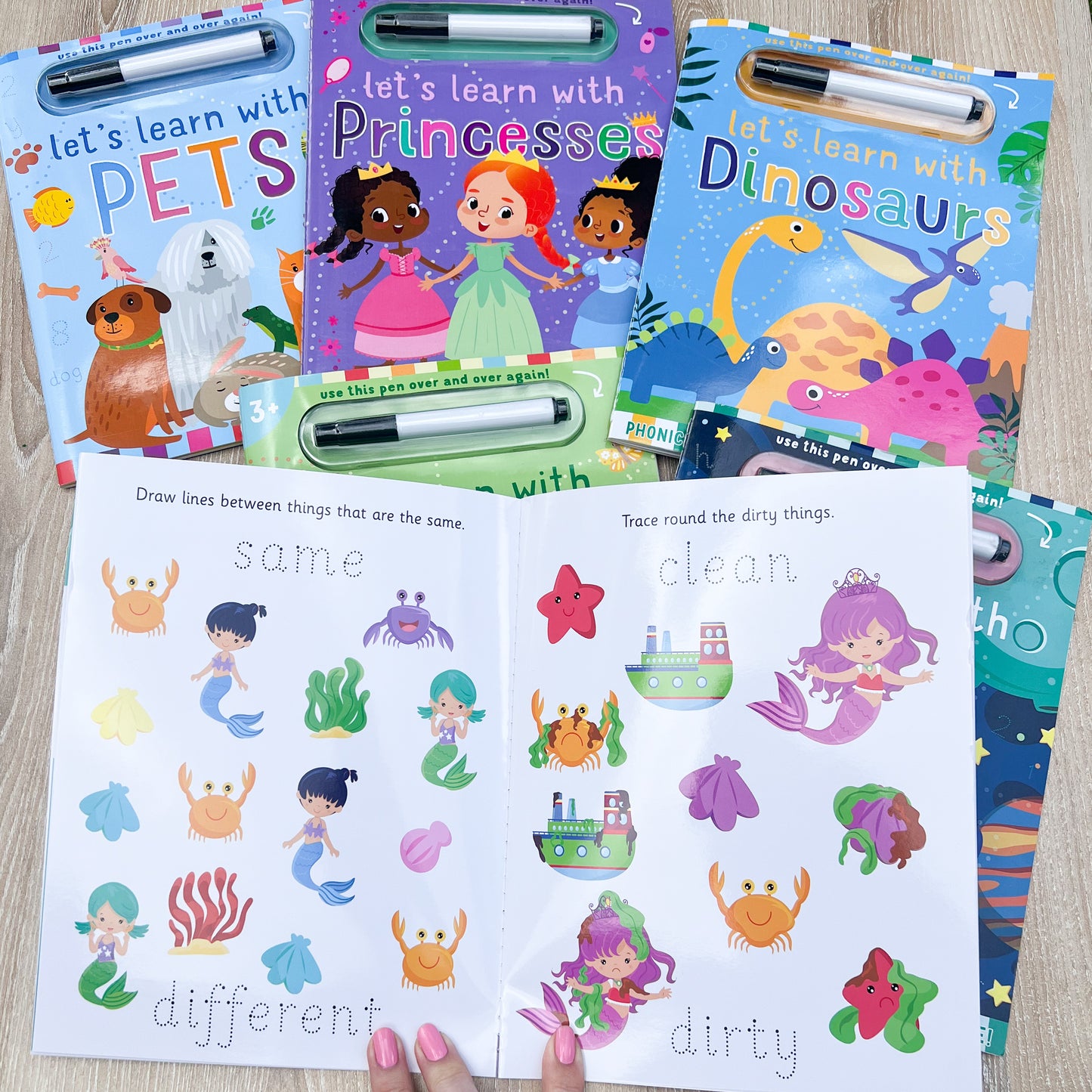 Let’s Learn toddler activity books (Wipe Clean- reusable)