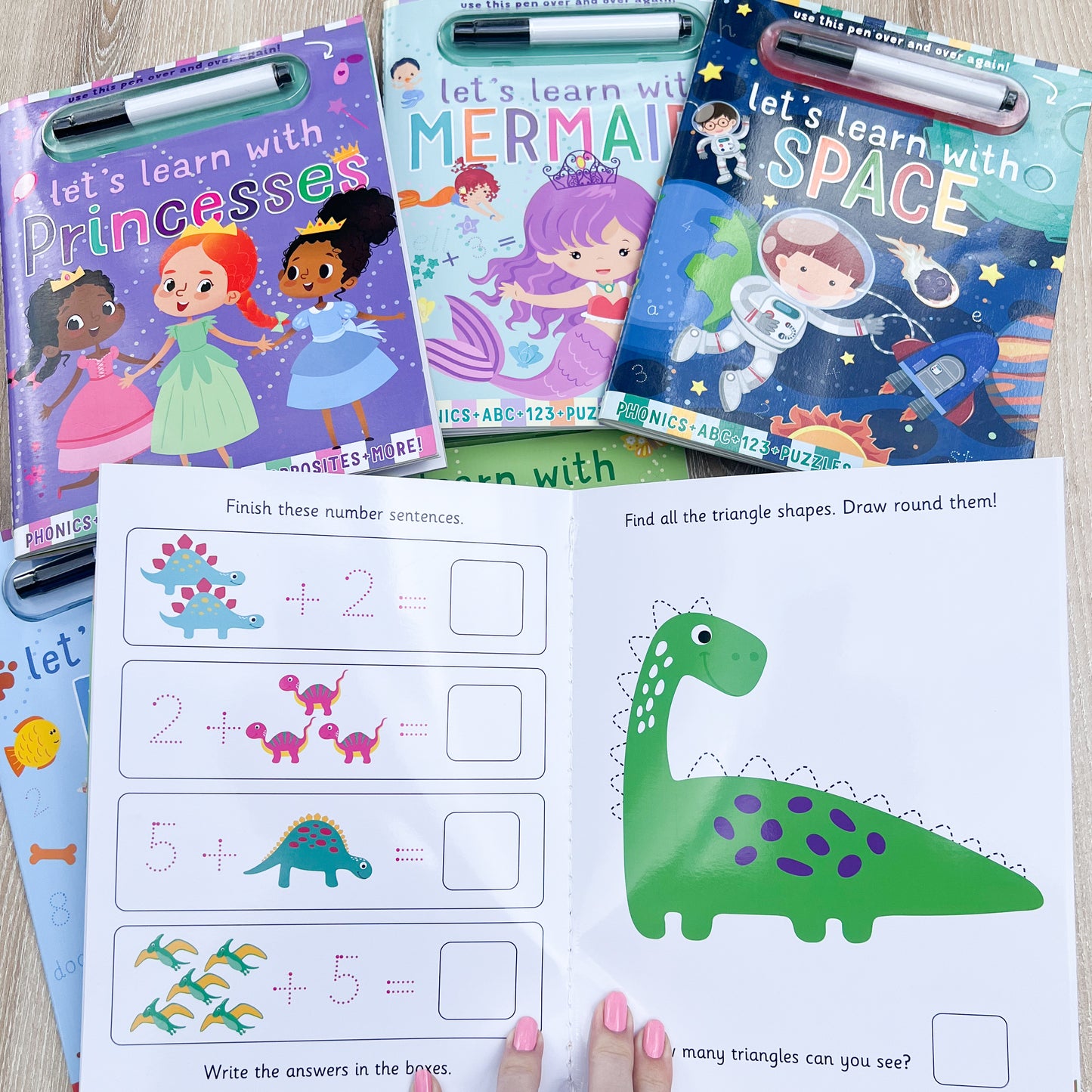 Let’s Learn toddler activity books (Wipe Clean- reusable)