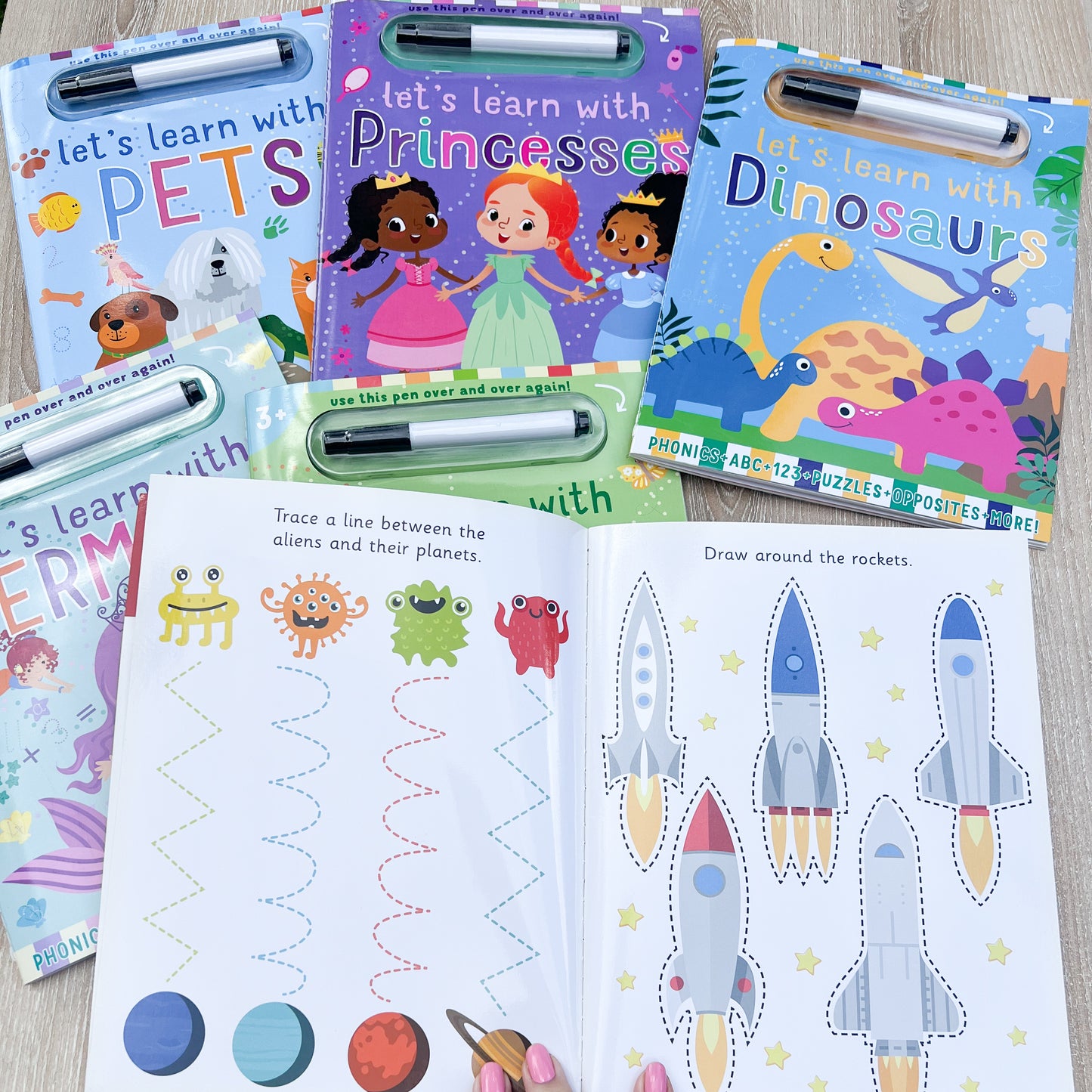 Let’s Learn toddler activity books (Wipe Clean- reusable)