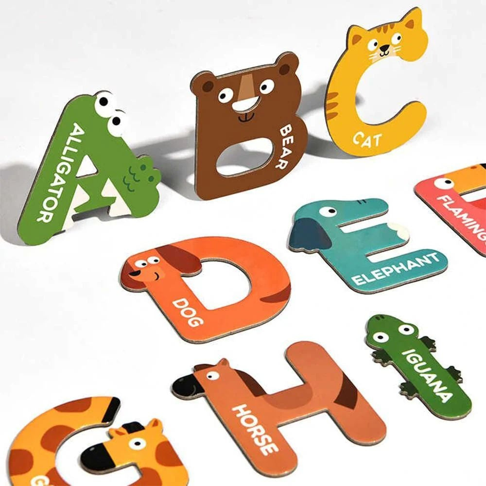 Alphabet Magnets - Upper & Lower Case Animal Letters - 52pcs