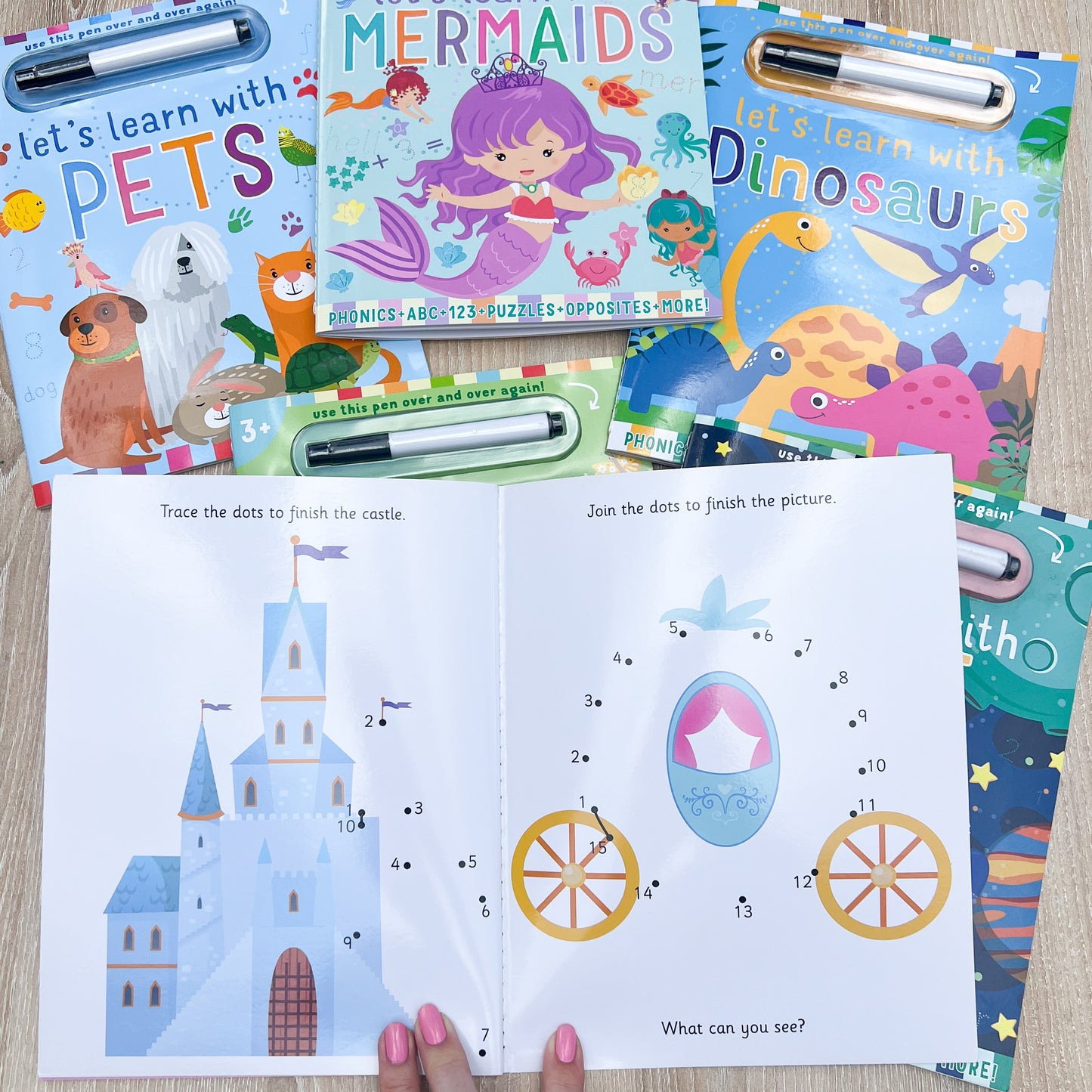 Let’s Learn toddler activity books (Wipe Clean- reusable)