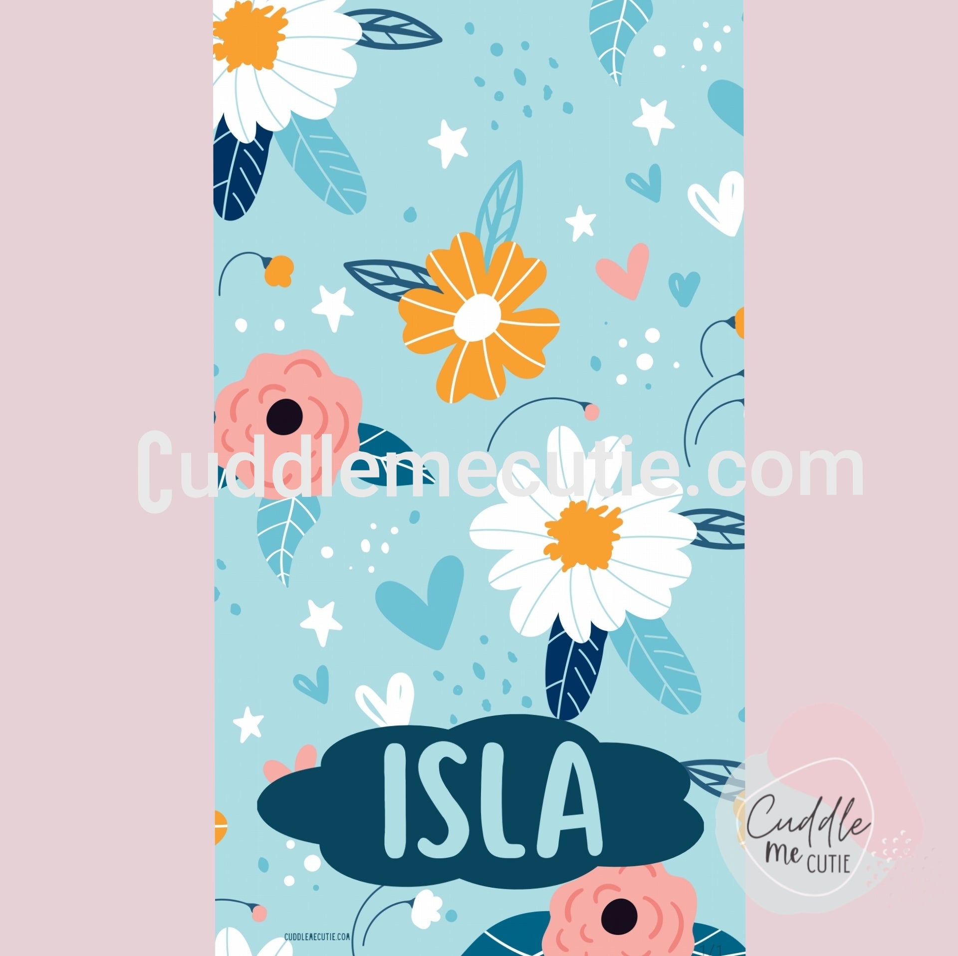 Personalised floral beach discount towel