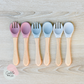 Silicone Wooden Spoon and Fork set