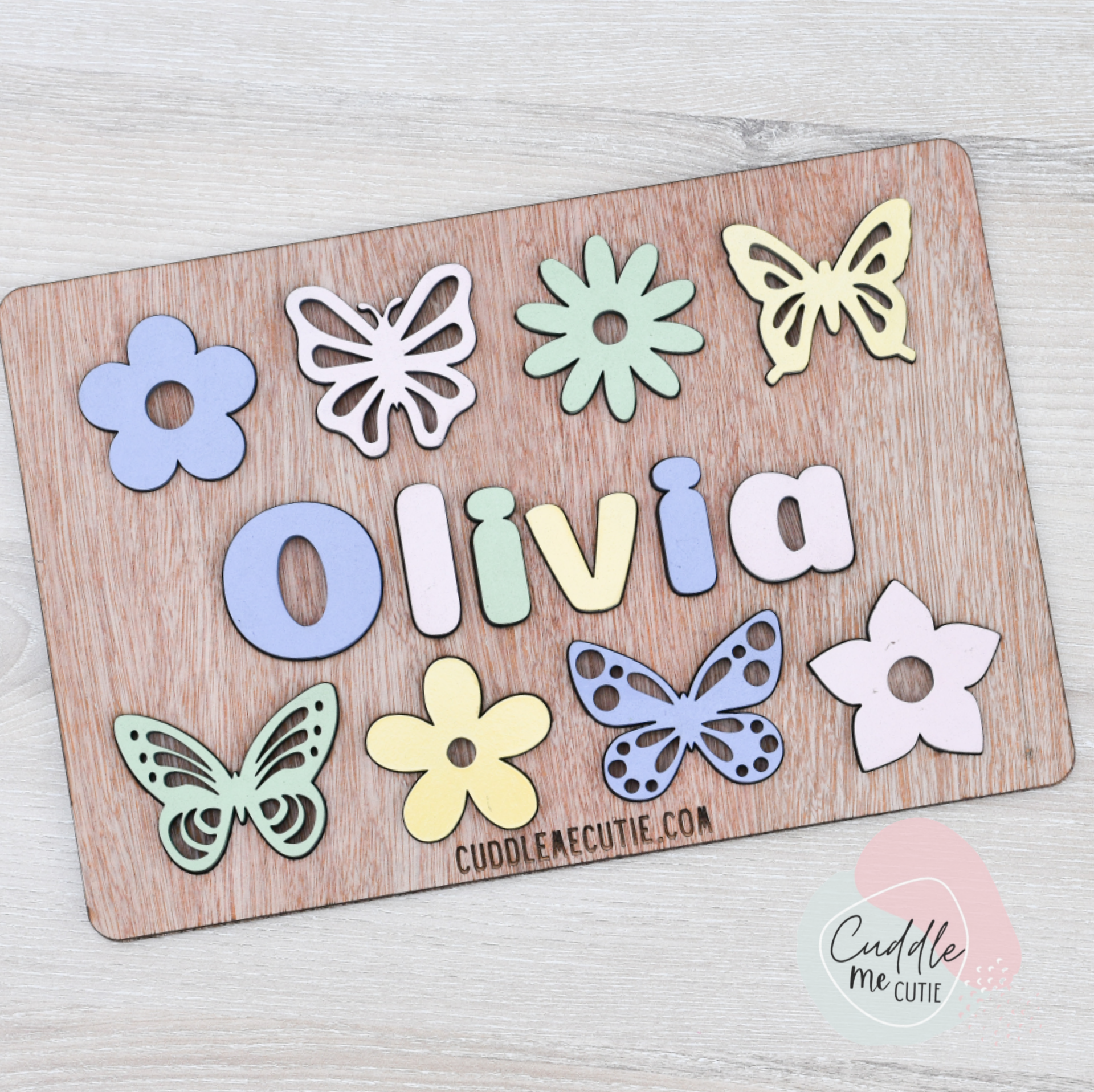 Butterflies and flowers name puzzle