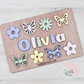 Butterflies and flowers name puzzle