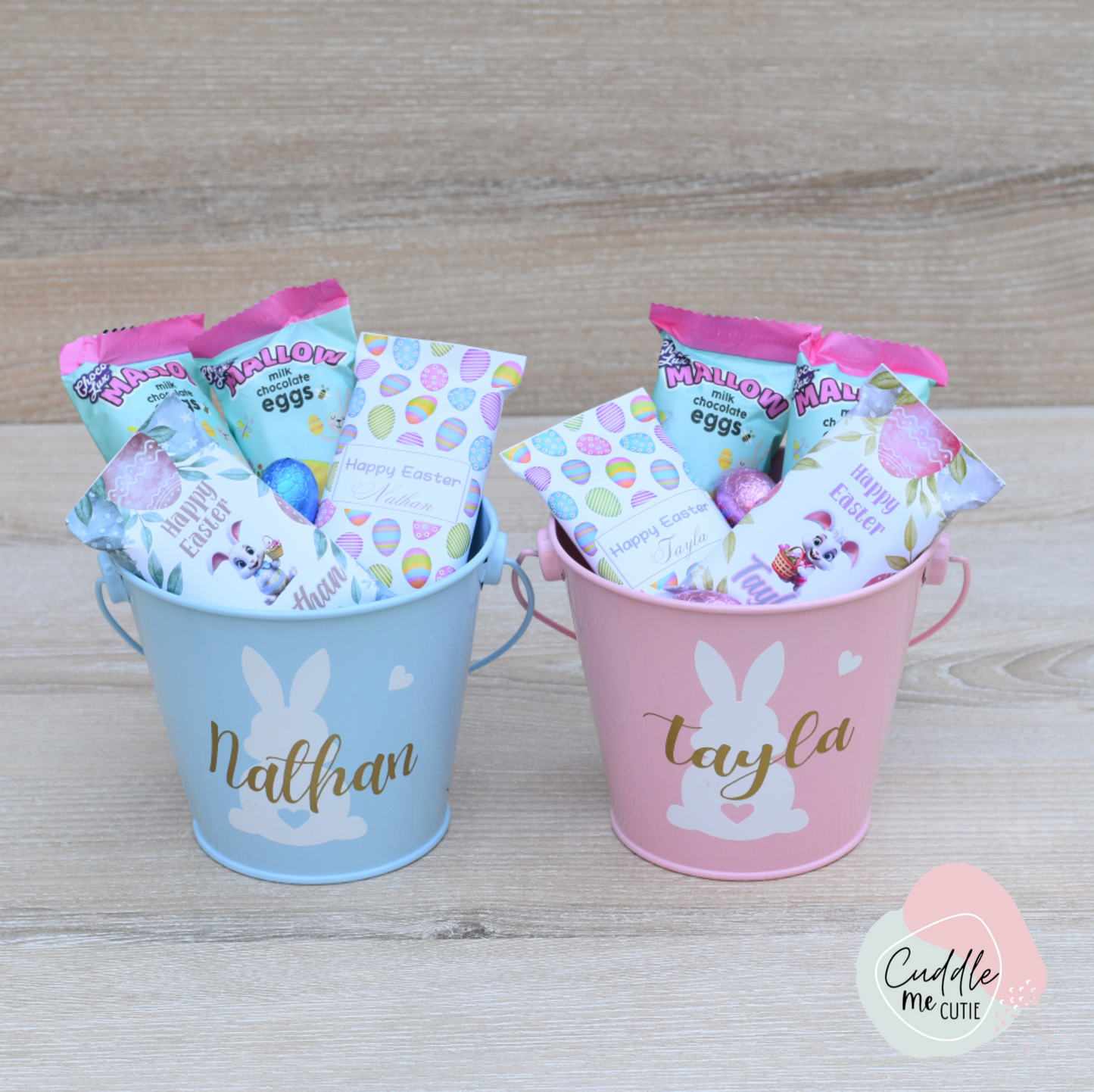 Personalised Bunny bucket with eggs