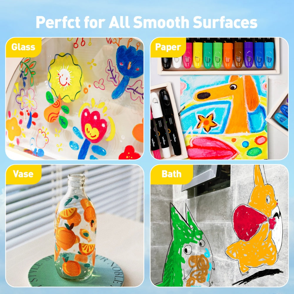 Bath & Window Twisable Crayons - 12 Silky Washable Colours