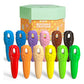 Beeswax Crayons Key Shape - 12 Washable & Non-Toxic Colours