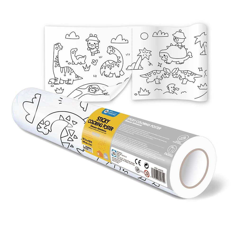 Colouring Paper Roll - Tear & Stick - Dinosaur Adventures