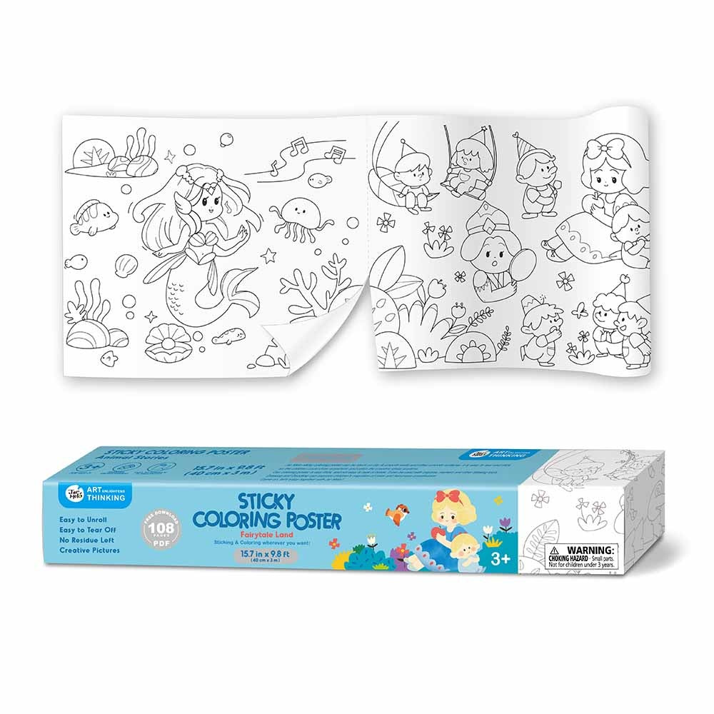 Colouring Paper Roll - Tear & Stick - Fairy Tale Land