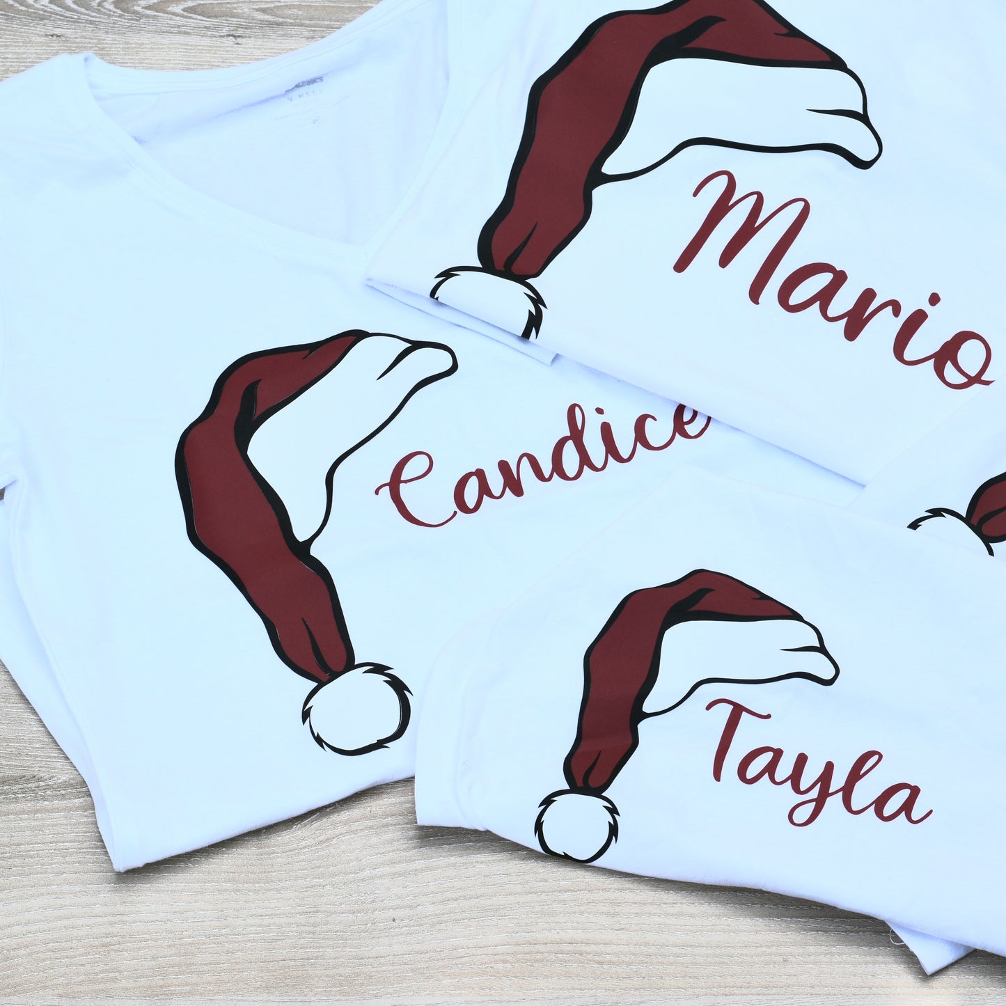 Personalised Christmas shirts and onesies