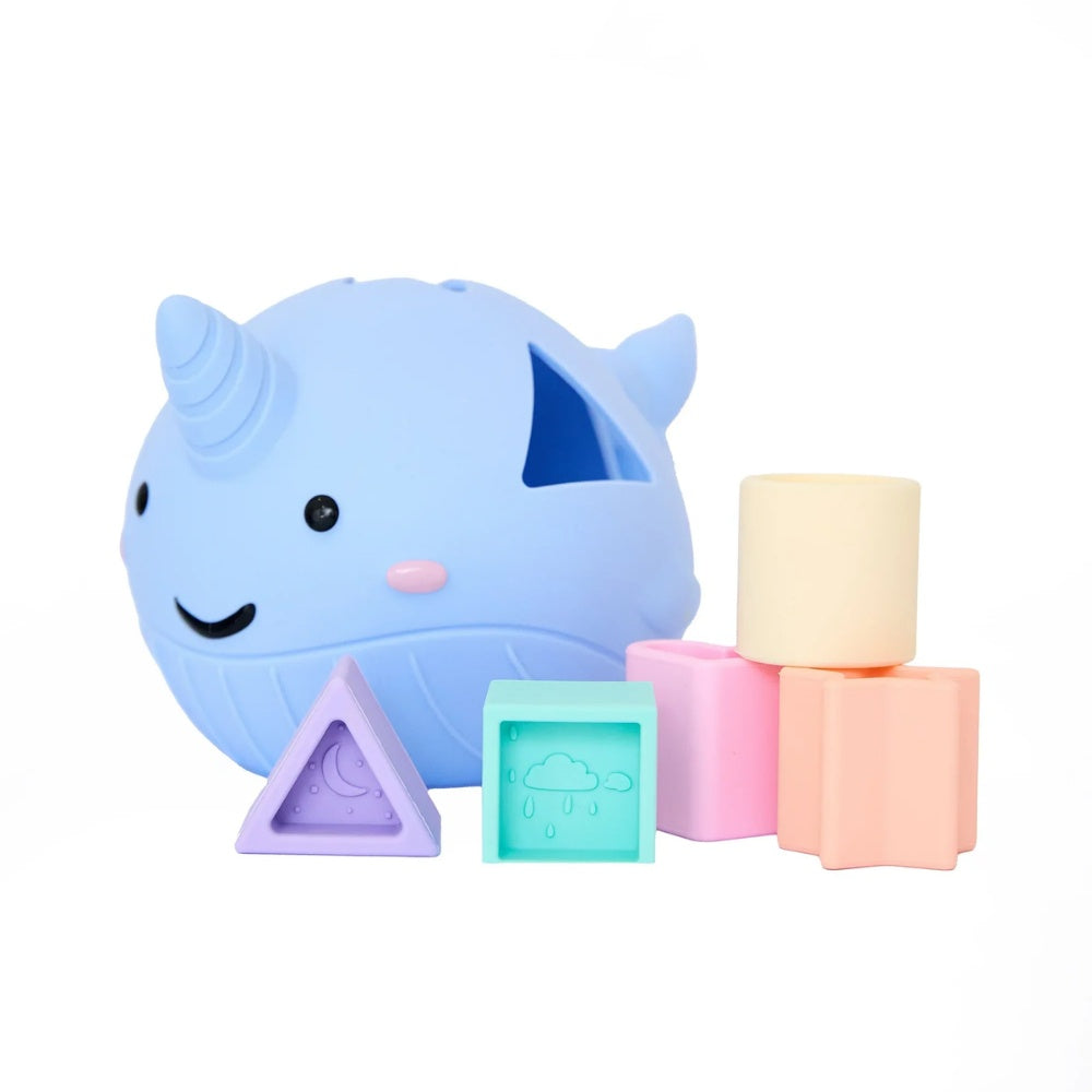 Narwhal Silicone Shape Sorter - Pastel