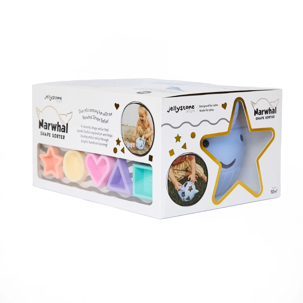 Narwhal Silicone Shape Sorter - Pastel