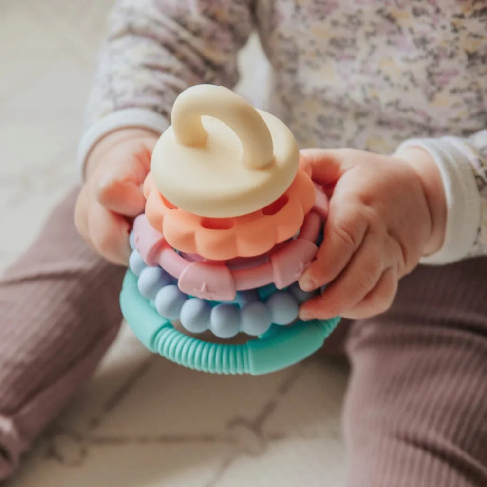 Rainbow Wobble Stacker Silicone Toy - Pastel