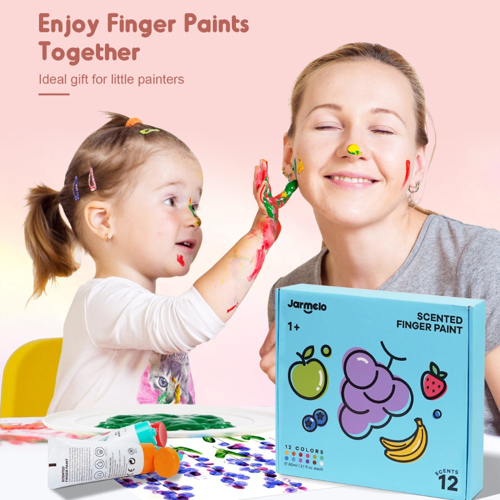 Scented Finger Paint Set - 12 Colours for Kids Art & Sensory Play