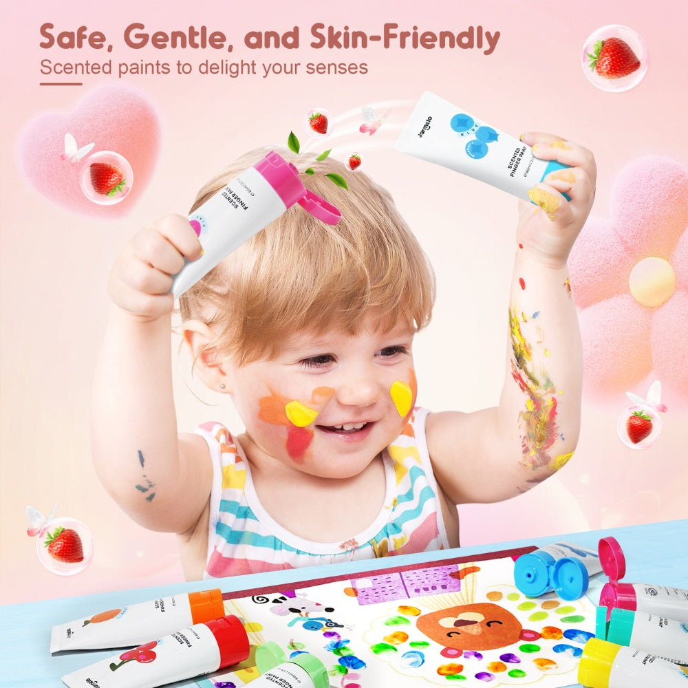 Scented Finger Paint Set - 12 Colours for Kids Art & Sensory Play