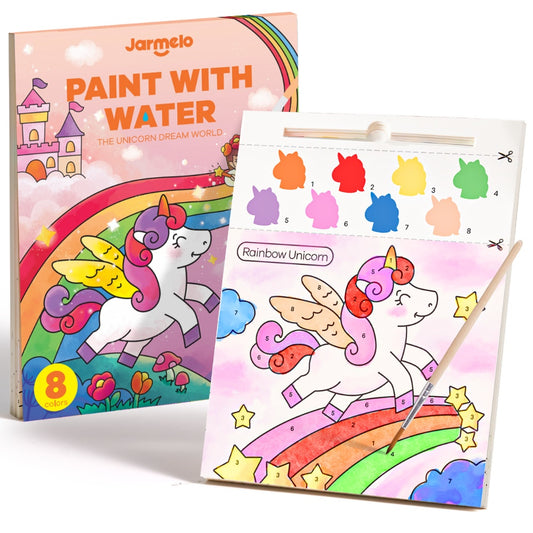 Watercolour Painting Book - 20 Pages & Paint Brush - Unicorns