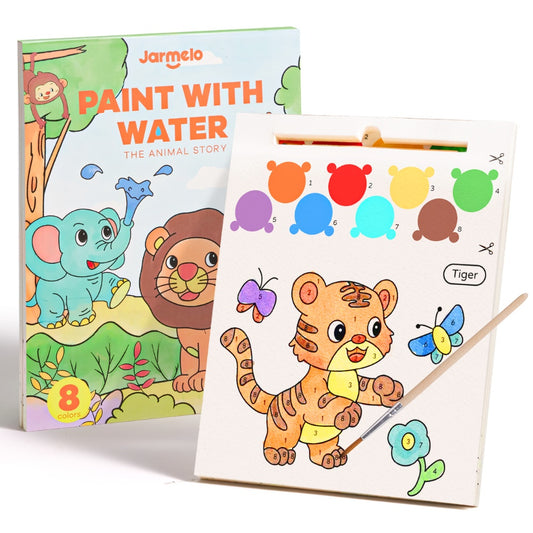 Watercolour Painting Book - 20 Pages & Paint Brush - Animals