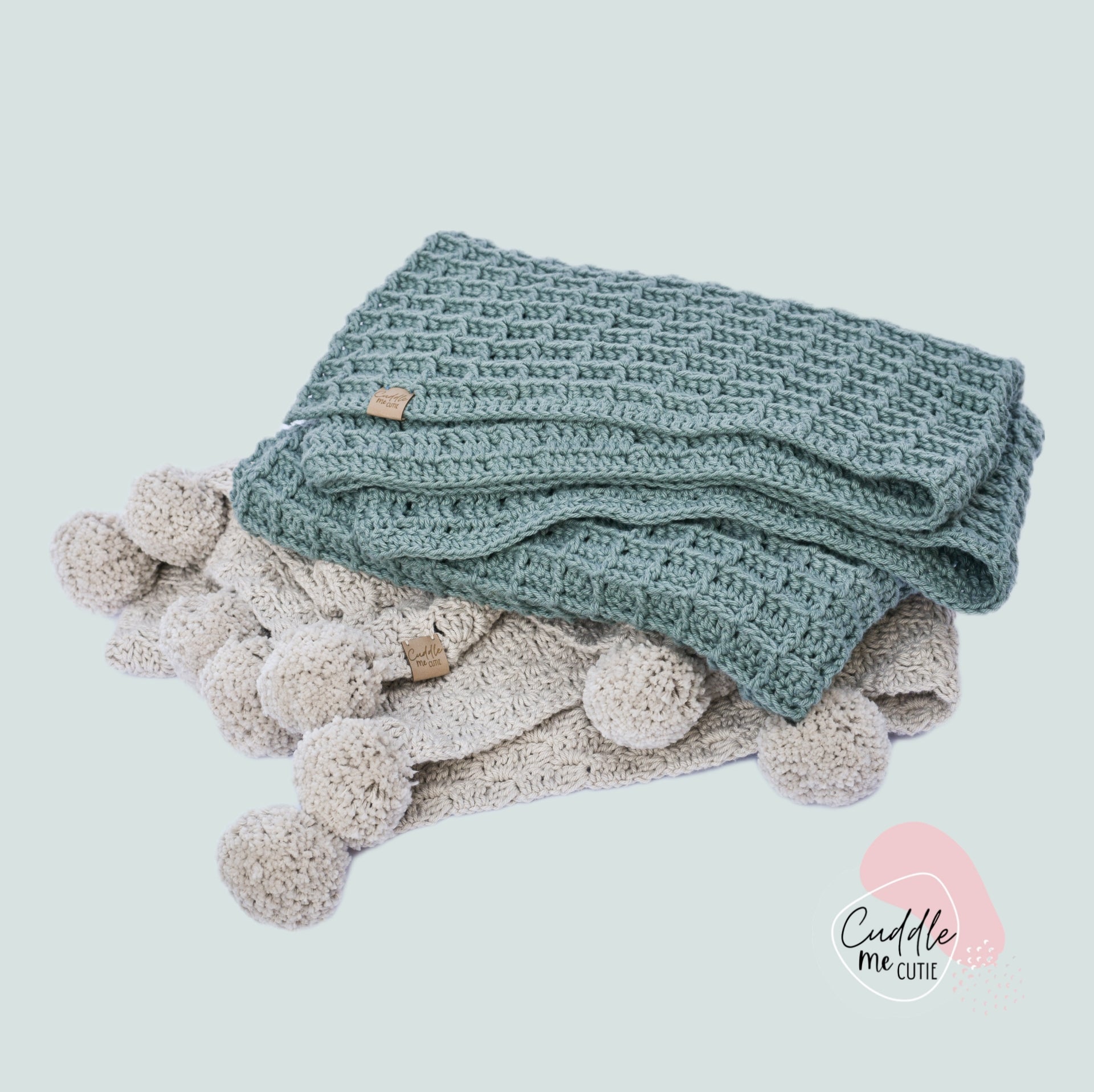 Cotton Pom Pom Baby Blanket