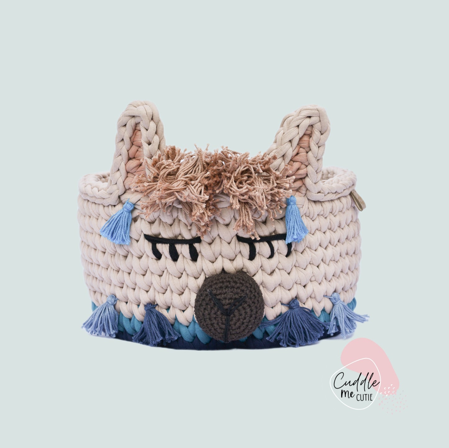 Crochet Boy Llama Basket