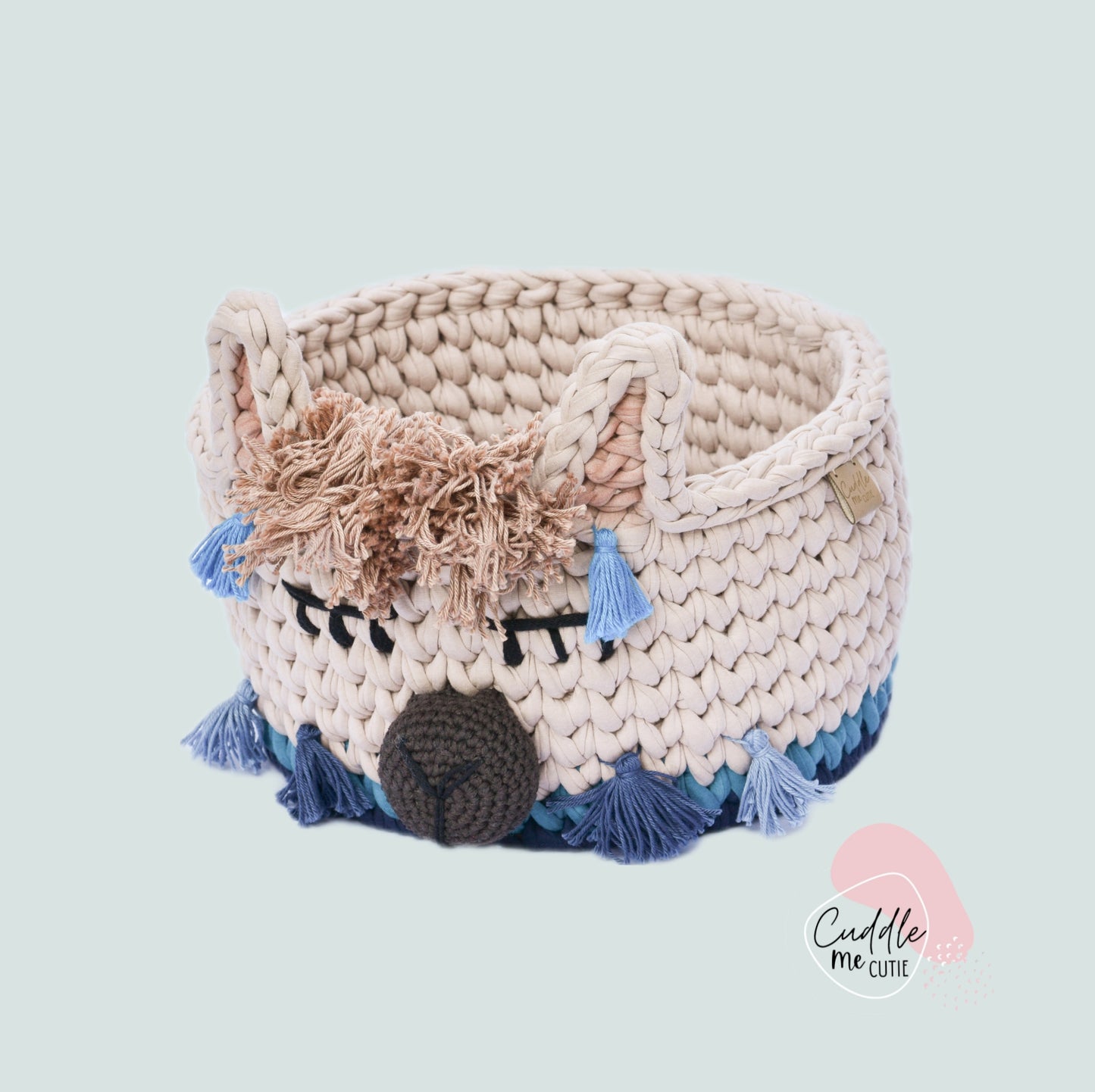Crochet Boy Llama Basket