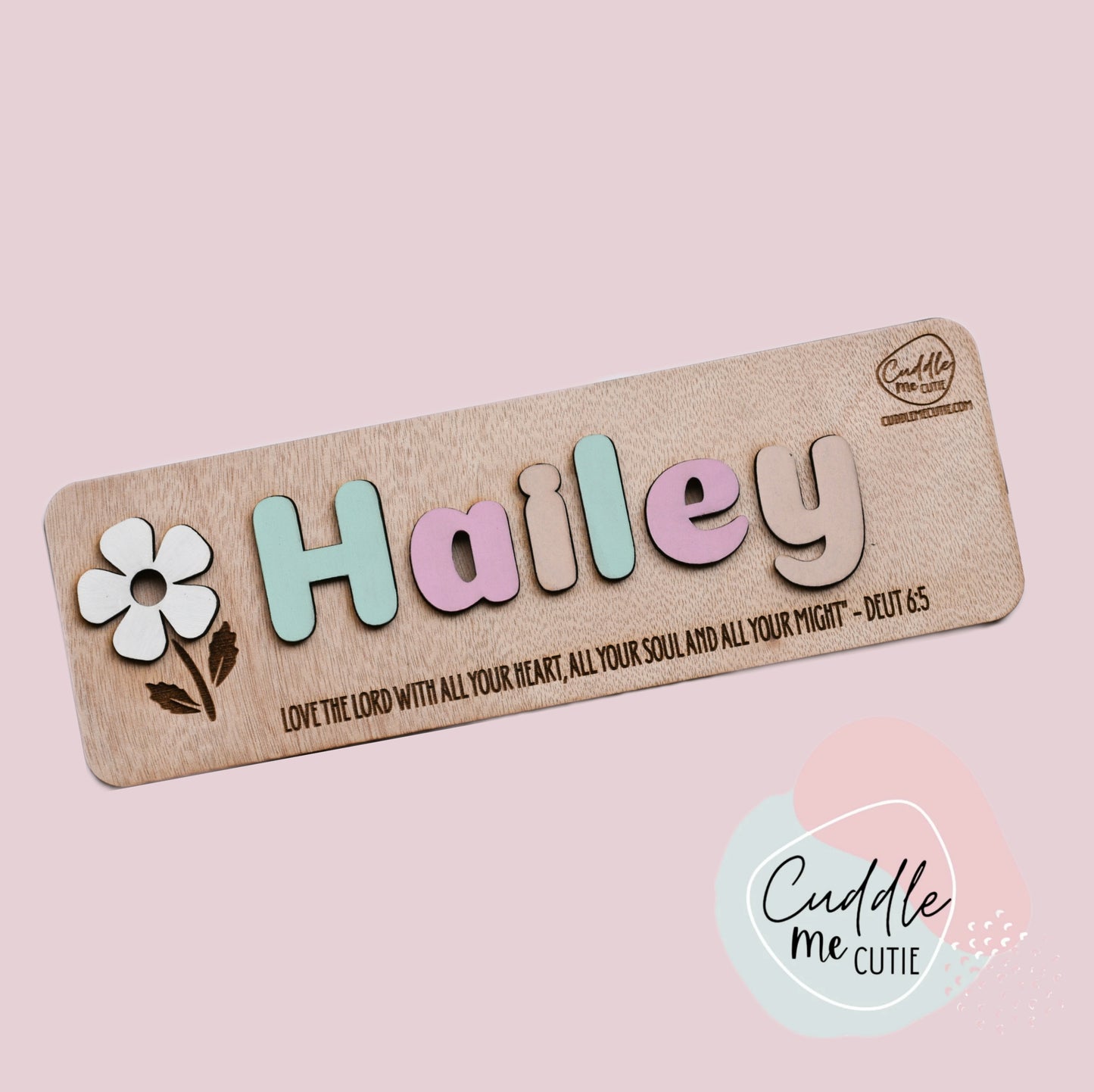 Floral Wooden Name Puzzle